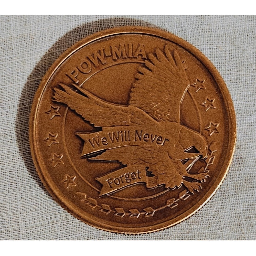 POW-MIA WE WILL NEVER FORGET U.S. AMERICAN LEGION MEDAL